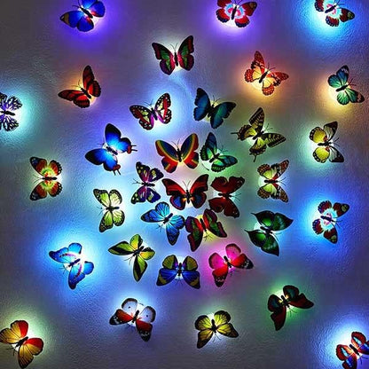 2pc Self Adhesive Decorative LED Butterfly