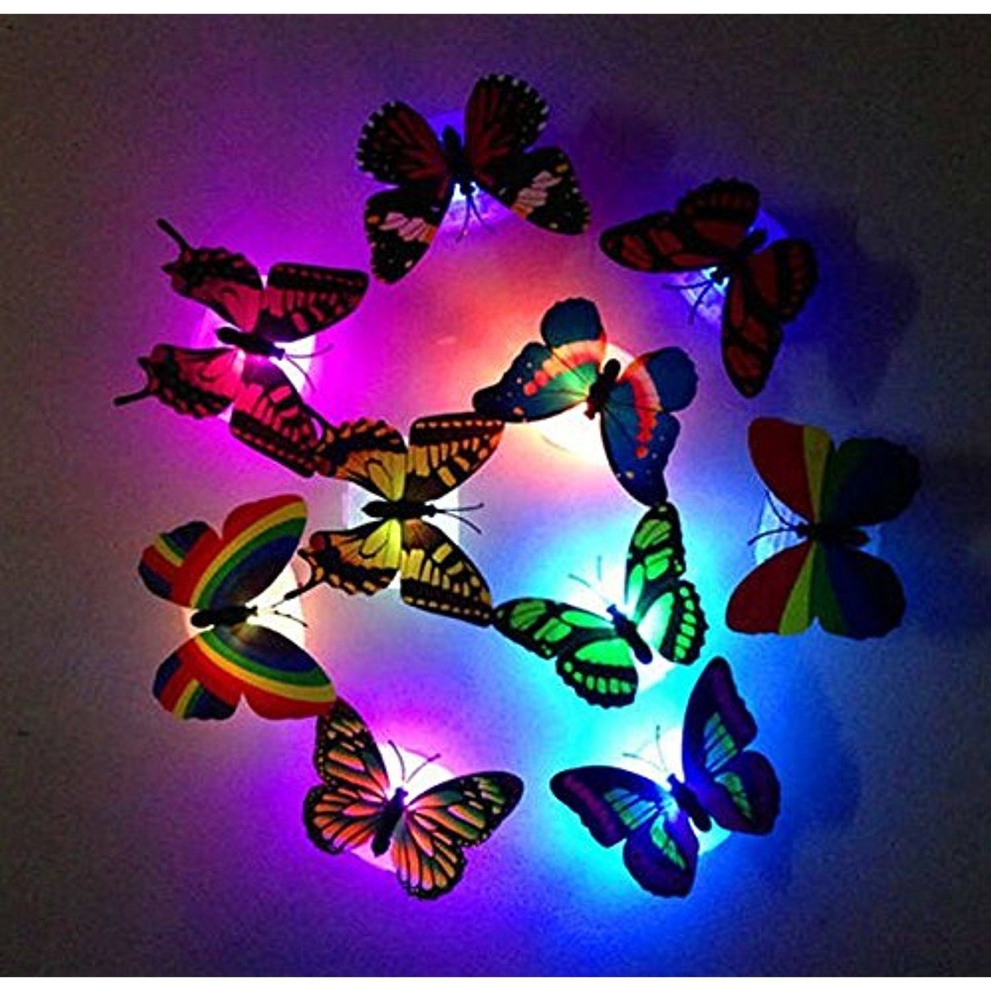 2pc Self Adhesive Decorative LED Butterfly