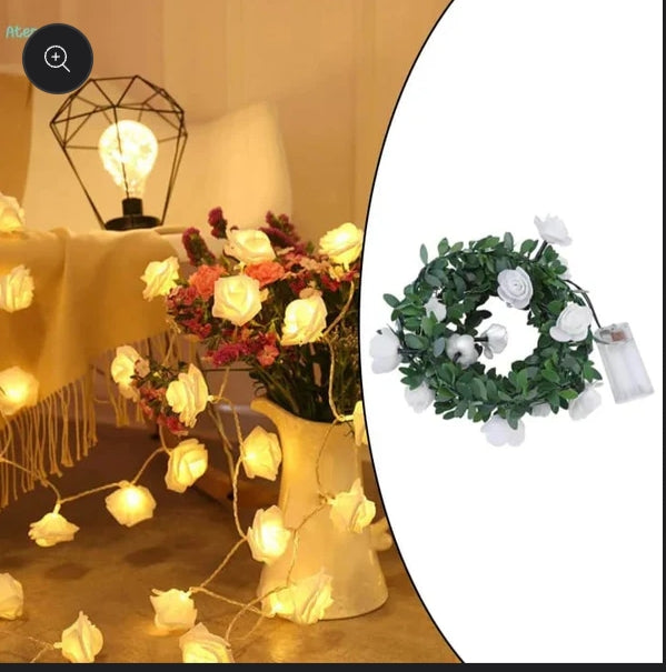 White Rose String Light | Decorative Floral Fairy Lights