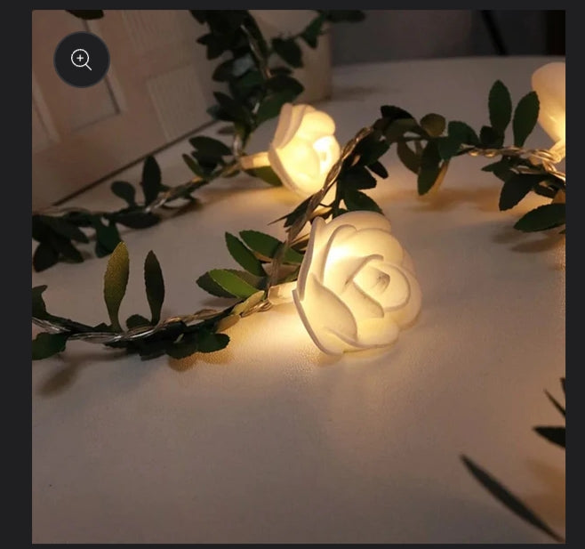 White Rose String Light | Decorative Floral Fairy Lights