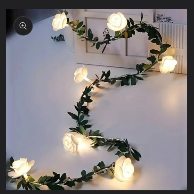 White Rose String Light | Decorative Floral Fairy Lights