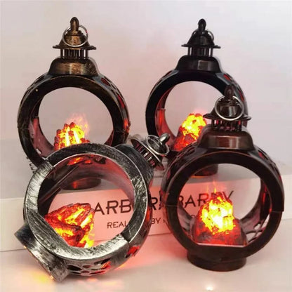 Fire Lamp Decor – Battery Powered Lantern for Dining Table Centerpiece