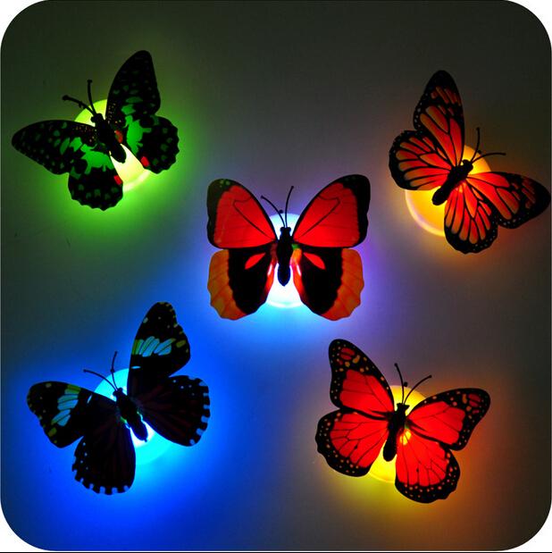 2pc Self Adhesive Decorative LED Butterfly